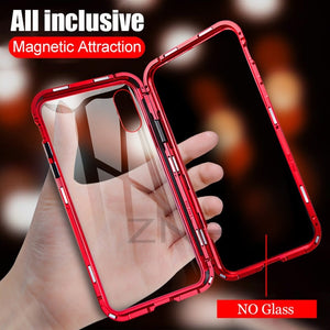 ZNP Magnetic Adsorption Metal Phone Case For iPhone 6 6s 8 7 Plus X Double Sided Glass Magnet Cover For iPhone X XS MAX XR Cases