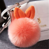 2019 Fur Pom Pom Keychains Fake Rabbit fur ball key chain porte clef pompom de fourrure fluffy Bag Charms bunny keychain Keyring