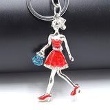 Creative Keychain Alloy Rhinestone Female Angel Keychain Handbag Pendant Car Keychain Woman Jewelry Man Jewelry Belt Buckle