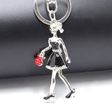 Creative Keychain Alloy Rhinestone Female Angel Keychain Handbag Pendant Car Keychain Woman Jewelry Man Jewelry Belt Buckle