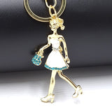 Creative Keychain Alloy Rhinestone Female Angel Keychain Handbag Pendant Car Keychain Woman Jewelry Man Jewelry Belt Buckle