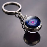 Solar System Planet Keyring Galaxy Nebula Space Keychain Moon Earth Sun Mars Art Picture Double Side Glass Ball Key Chain