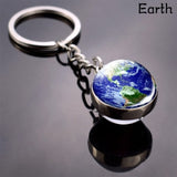 Moon Keychain Solar System Planet Keyrings Galaxy Nebula Space Universe Earth Sun Mars Jupiter Saturn Double Side Glass Ball