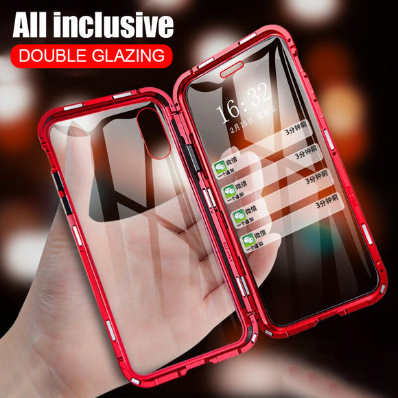 ZNP Magnetic Adsorption Metal Phone Case For iPhone 6 6s 8 7 Plus X Double Sided Glass Magnet Cover For iPhone X XS MAX XR Cases
