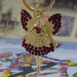 Creative Keychain Alloy Rhinestone Female Angel Keychain Handbag Pendant Car Keychain Woman Jewelry Man Jewelry Belt Buckle