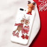 Christmas Cartoon Deer Case For iPhone XR 11 Pro XS Max X 5 5S Silicone Matte Cover For iphone 7 8 6 S 6S Plus 7Plus Case Bear