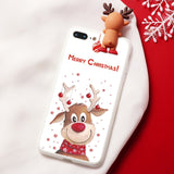 Christmas Cartoon Deer Case For iPhone XR 11 Pro XS Max X 5 5S Silicone Matte Cover For iphone 7 8 6 S 6S Plus 7Plus Case Bear