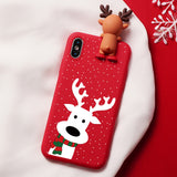 Christmas Cartoon Deer Case For iPhone XR 11 Pro XS Max X 5 5S Silicone Matte Cover For iphone 7 8 6 S 6S Plus 7Plus Case Bear