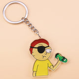 Classic Cartoon Icons Style Rick Keychain And Morty Key Chain Women and Men Kids Key Ring Gift Porte Clef