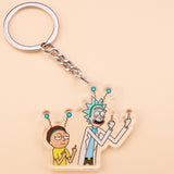 Classic Cartoon Icons Style Rick Keychain And Morty Key Chain Women and Men Kids Key Ring Gift Porte Clef