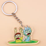 Classic Cartoon Icons Style Rick Keychain And Morty Key Chain Women and Men Kids Key Ring Gift Porte Clef