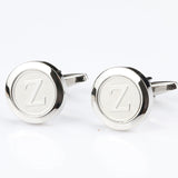 Mens Classic Initial Cufflinks Alphabet Letter silver Cufflinks Formal Business Wedding Shirts R-Z