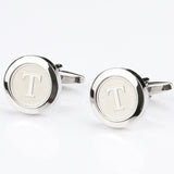 Mens Classic Initial Cufflinks Alphabet Letter silver Cufflinks Formal Business Wedding Shirts R-Z