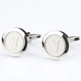 Mens Classic Initial Cufflinks Alphabet Letter silver Cufflinks Formal Business Wedding Shirts R-Z