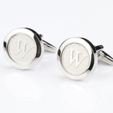 Mens Classic Initial Cufflinks Alphabet Letter silver Cufflinks Formal Business Wedding Shirts R-Z