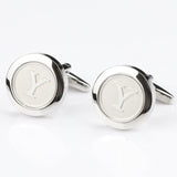 Mens Classic Initial Cufflinks Alphabet Letter silver Cufflinks Formal Business Wedding Shirts R-Z