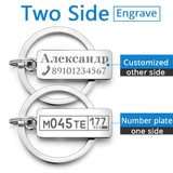 Customized Engraved Keychain For Car Logo Plate Number Personalized Gift Anti-lost Keyring Key Chain Ring P009C