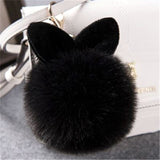 2019 Fur Pom Pom Keychains Fake Rabbit fur ball key chain porte clef pompom de fourrure fluffy Bag Charms bunny keychain Keyring