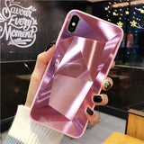 Diamond Texture Mirror Phone Case For iphone 7 8 6s 6 plus Cute Soft TPU Shockproof Cover For iphone X Xs Max 6 Xr 7 8 Case