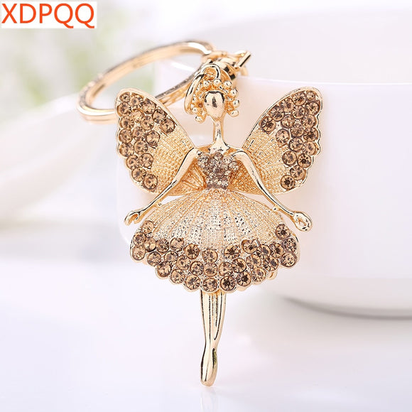 Creative Keychain Alloy Rhinestone Female Angel Keychain Handbag Pendant Car Keychain Woman Jewelry Man Jewelry Belt Buckle