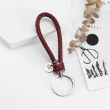 Vicney 33 Colors PU Leather Braided Woven Rope bts keychain DIY bag Pendant Key Chain Holder Car Keyrings Men Women Keychain