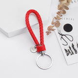 Vicney 33 Colors PU Leather Braided Woven Rope bts keychain DIY bag Pendant Key Chain Holder Car Keyrings Men Women Keychain