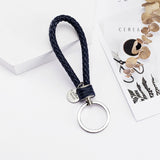 Vicney 33 Colors PU Leather Braided Woven Rope bts keychain DIY bag Pendant Key Chain Holder Car Keyrings Men Women Keychain