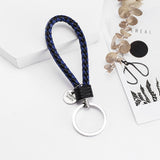 Vicney 33 Colors PU Leather Braided Woven Rope bts keychain DIY bag Pendant Key Chain Holder Car Keyrings Men Women Keychain