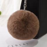 30 Colors Fluffy Fur Pom Pom Keychains Soft Faux Rex Rabbit Fur Ball Car Keyring Pompom Key Chains Women Bag Pendant Jewelry Diy