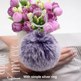 30 Colors Fluffy Fur Pom Pom Keychains Soft Faux Rex Rabbit Fur Ball Car Keyring Pompom Key Chains Women Bag Pendant Jewelry Diy