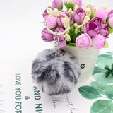 30 Colors Fluffy Fur Pom Pom Keychains Soft Faux Rex Rabbit Fur Ball Car Keyring Pompom Key Chains Women Bag Pendant Jewelry Diy