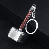 RJ The Avengers 4 Thor Hammer Metal Keychains The Dark World Weapon Iron Man Keyring For Women Movie Fans Jewelry Accessories